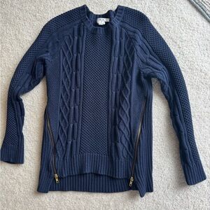 CAbi Navy Blue Cable Knit Sweater